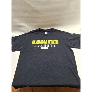 Alabama State University Russell Mens T Shirt ASU Hornets Black Graphic Size L